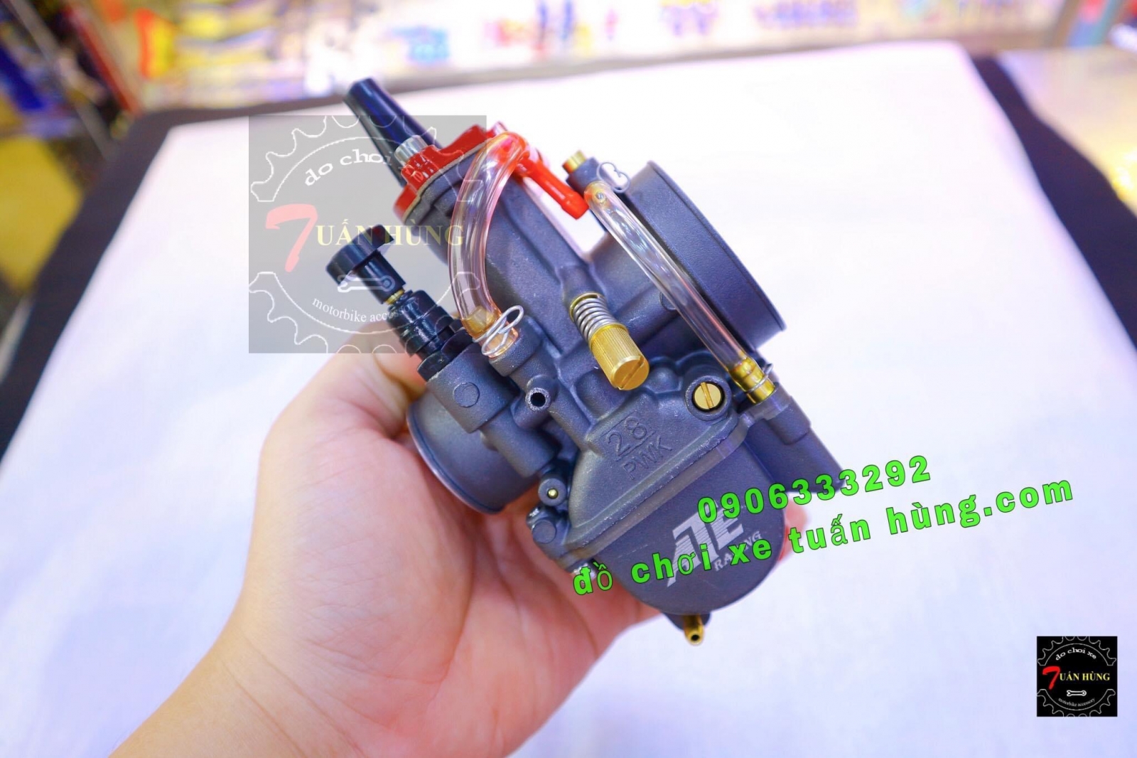 Bình xăng ga dẹp kuni ate độ 28mm độ cho xe máy