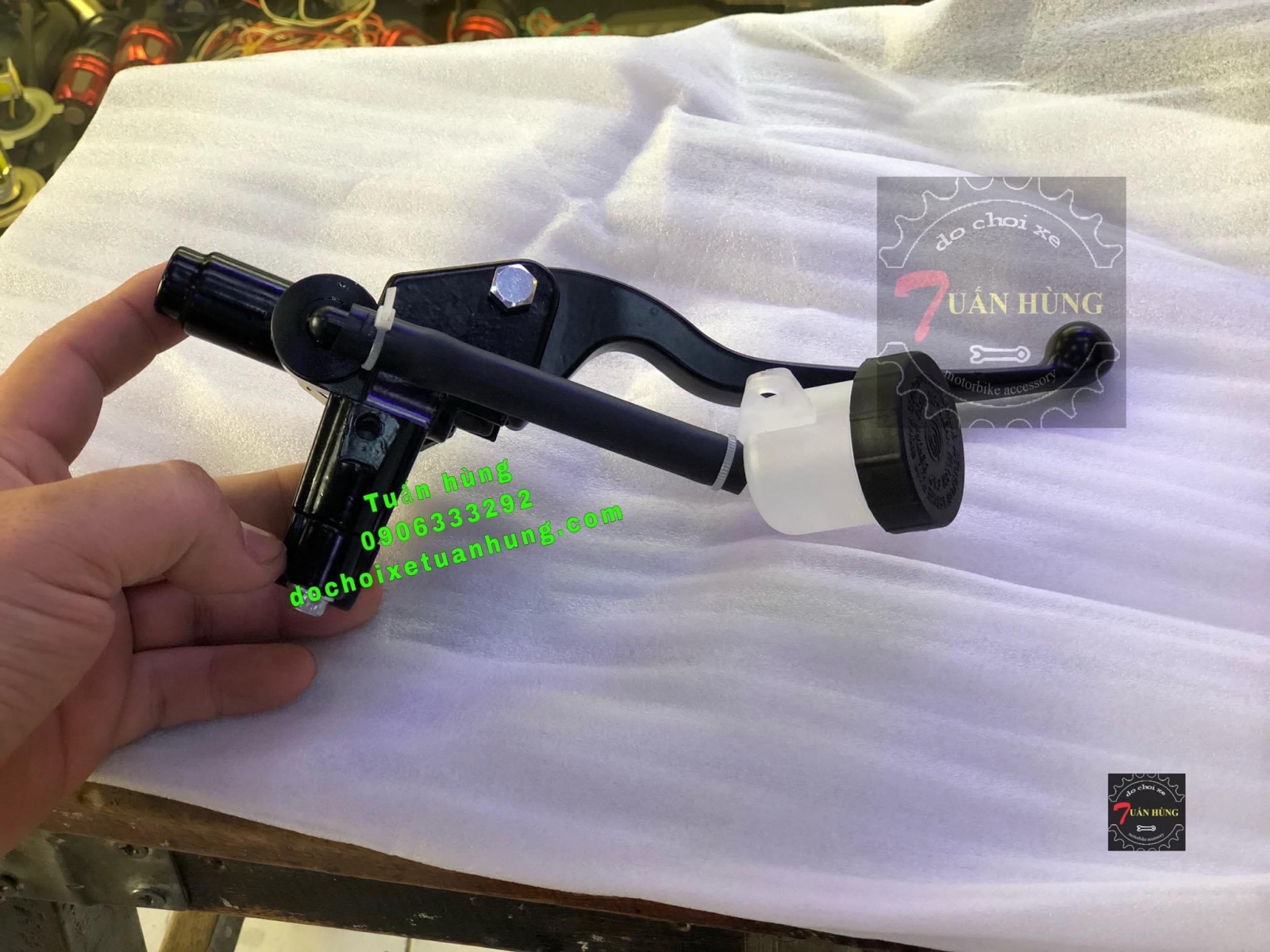 Tay thắng bình dầu rời gắn xe máy - tay dầu âm xe máy